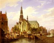 科内利斯 克里斯蒂安 Dommelshuizen : A Capriccio View Of Amsterdam